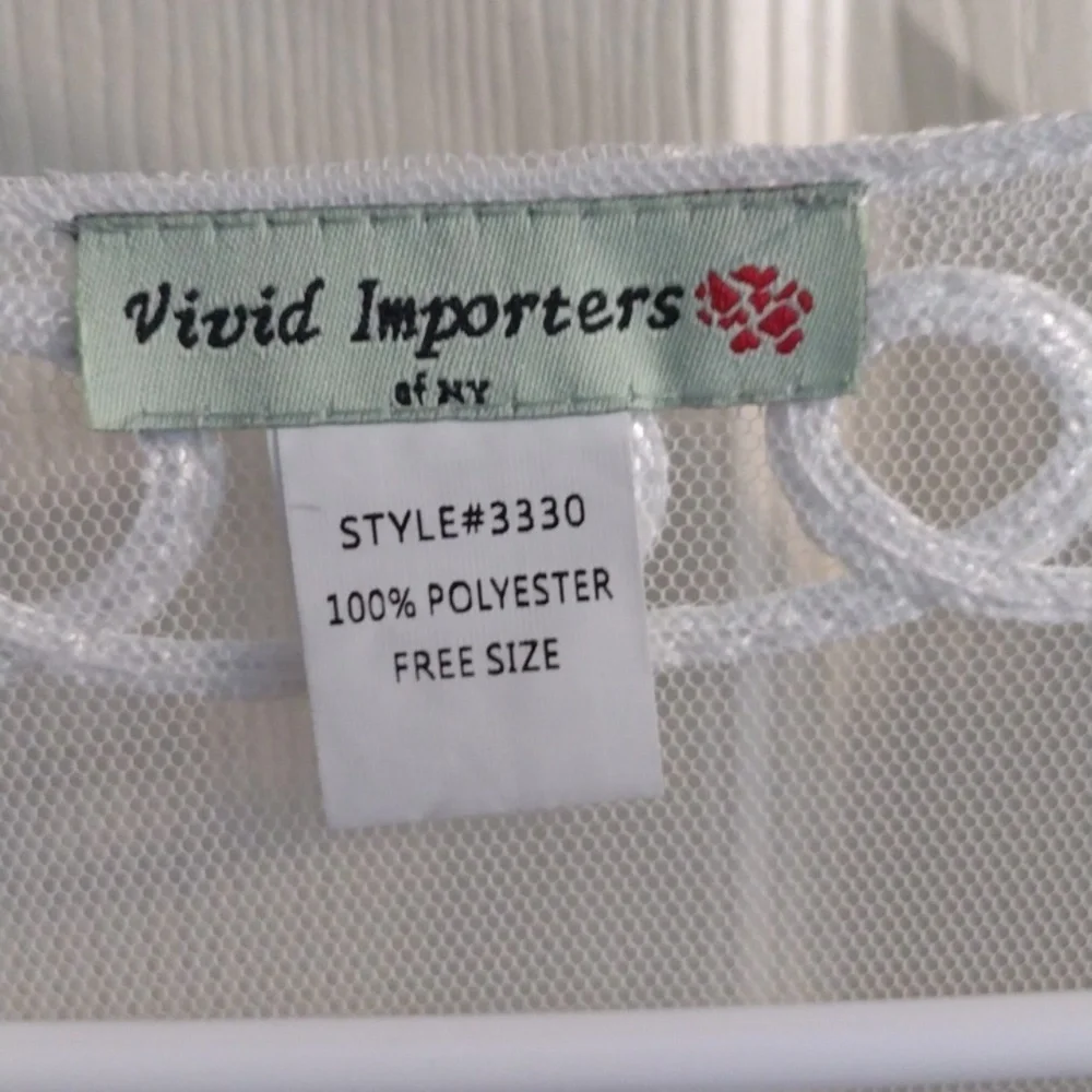 White Sheer Embroidered Women's Top - Picture 2 of 3